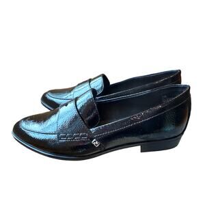 NWT NIB Aerosoles Eira Black Faux Patent leather loafers Women US 10 dress shoes